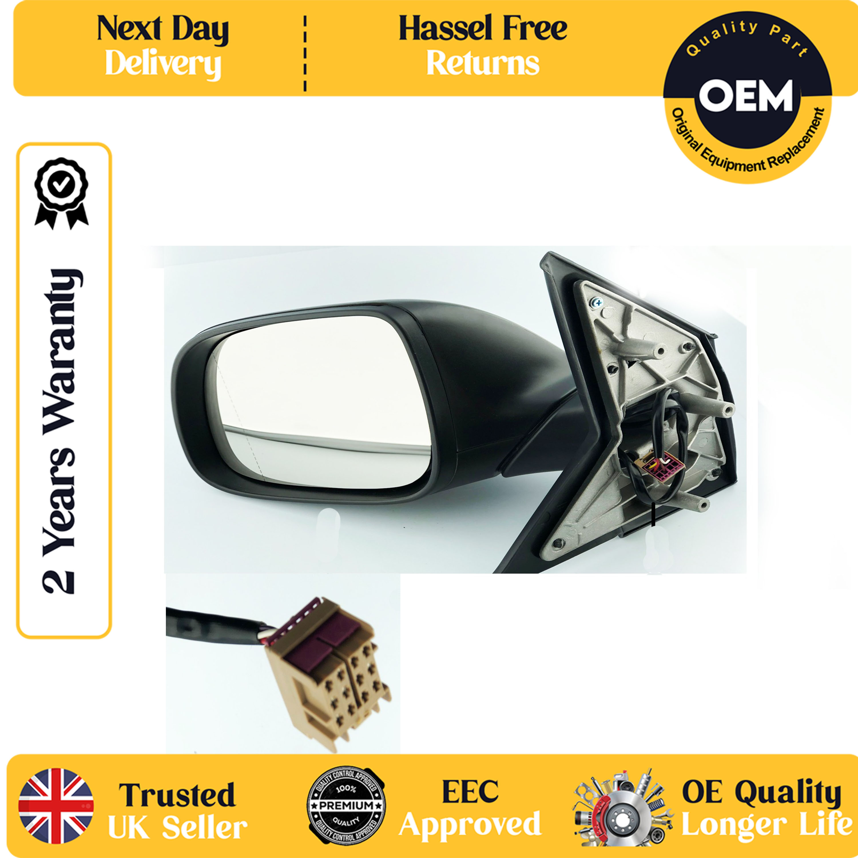 self adhesive wing mirror glass